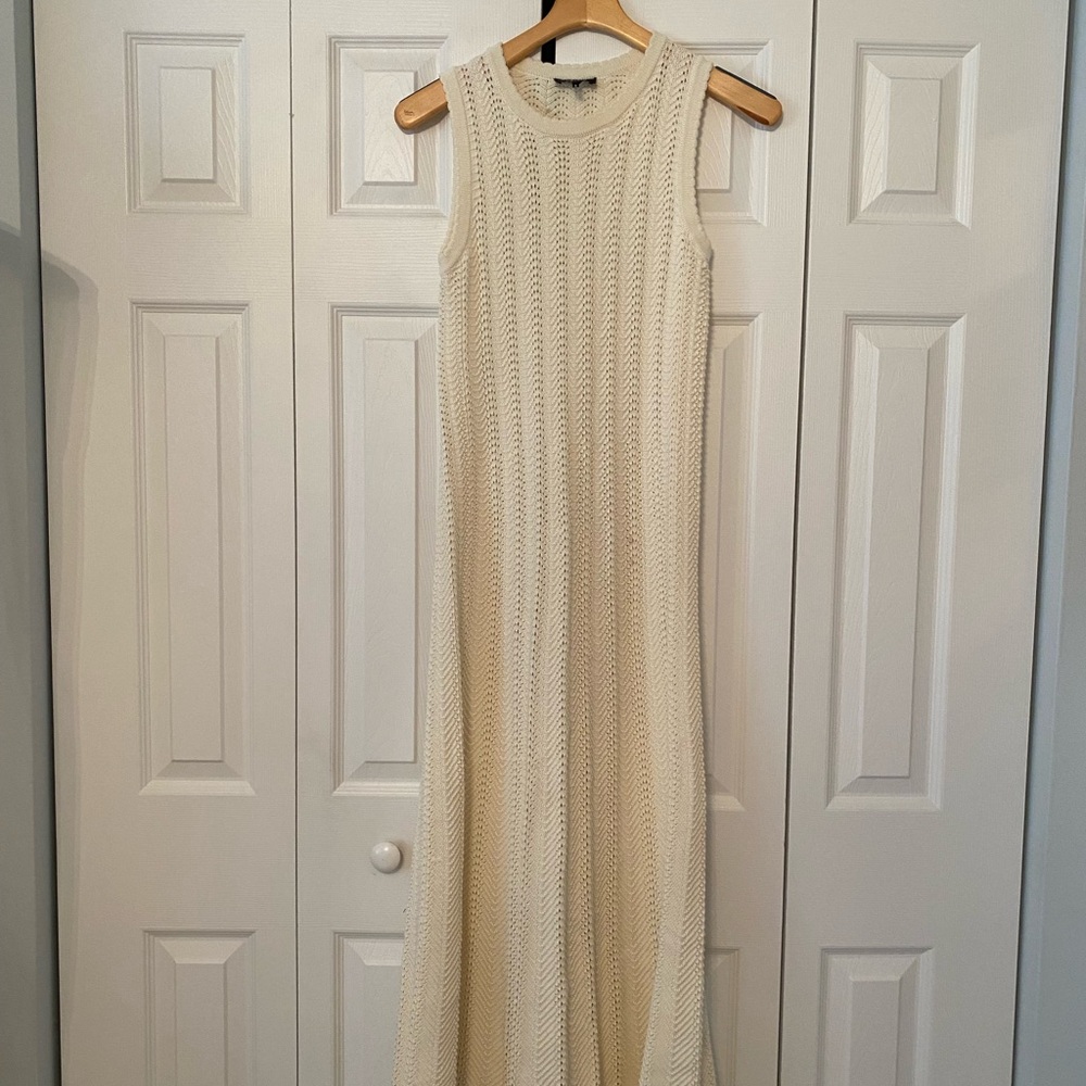 ME+EM Cream Sleeveless Maxi Knit Dress